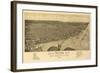 Washington - Panoramic Map of Tacoma-Lantern Press-Framed Art Print