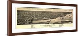 Washington - Panoramic Map of Tacoma-Lantern Press-Framed Premium Giclee Print