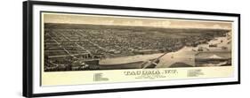 Washington - Panoramic Map of Tacoma-Lantern Press-Framed Premium Giclee Print