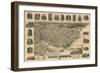 Washington - Panoramic Map of Tacoma-Lantern Press-Framed Art Print