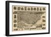 Washington - Panoramic Map of Tacoma-Lantern Press-Framed Art Print