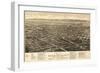 Washington - Panoramic Map of Walla Walla-Lantern Press-Framed Art Print