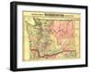 Washington - Panoramic State Map-Lantern Press-Framed Art Print