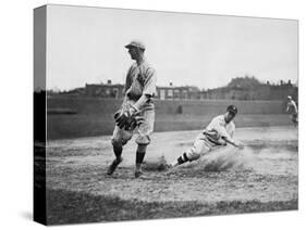 Washington Player & Boston Red Sox Baseball Photograph - Washington, DC-Lantern Press-Stretched Canvas