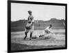 Washington Player & Boston Red Sox Baseball Photograph - Washington, DC-Lantern Press-Framed Art Print