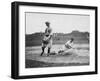 Washington Player & Boston Red Sox Baseball Photograph - Washington, DC-Lantern Press-Framed Art Print