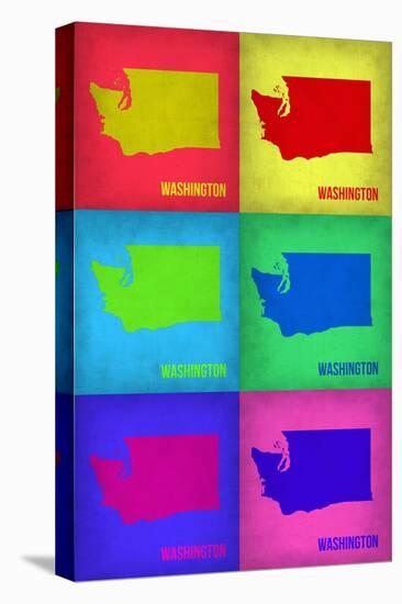 Washington Pop Art Map 1-NaxArt-Stretched Canvas