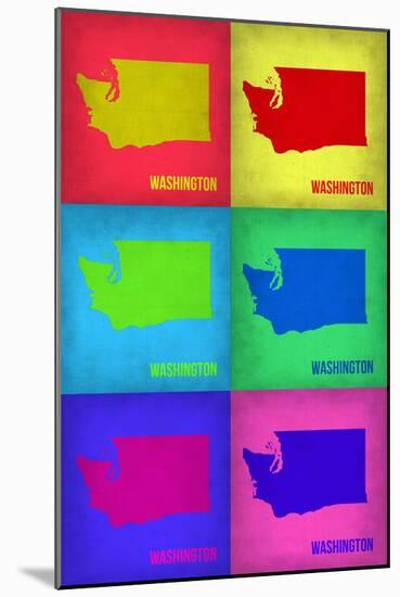 Washington Pop Art Map 1-NaxArt-Mounted Art Print