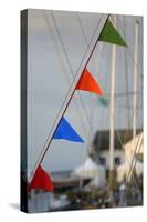 Washington, Port Townsend. Nautical Flags on a Wooden Sailboat-Kevin Oke-Stretched Canvas