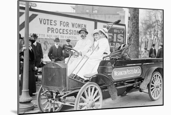 Washington Poster Advertising Company Truck Carries Suffragettes-null-Mounted Art Print