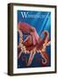 Washington - Red Octopus-Lantern Press-Framed Art Print