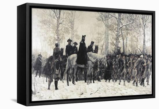 Washington Reviewing His Troops at Valley Forge-W. T. Trego-Framed Stretched Canvas