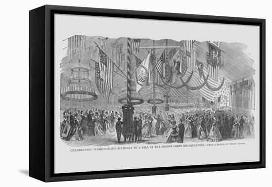Washington's Birthday Ball at 2nd Corps Headquarters-Frank Leslie-Framed Stretched Canvas
