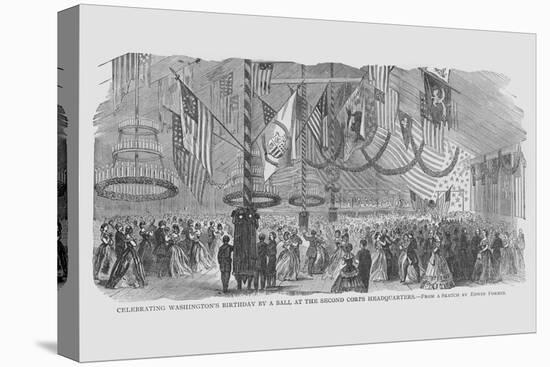 Washington's Birthday Ball at 2nd Corps Headquarters-Frank Leslie-Stretched Canvas