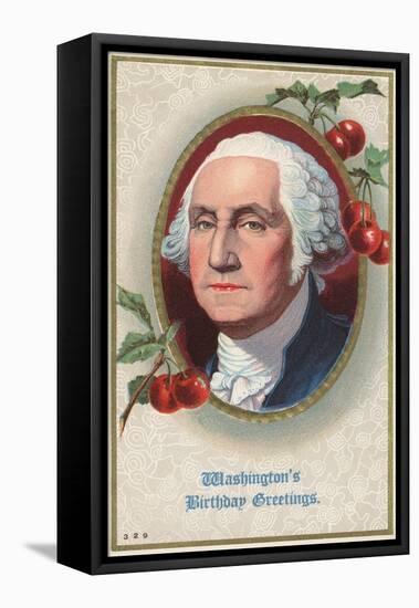 Washington's Birthday Greetings Postcard-null-Framed Stretched Canvas