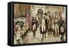 Washington's Farewell to His Officers-Edward Moran-Framed Stretched Canvas