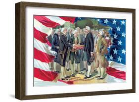 Washington's Inauguration as President-null-Framed Art Print