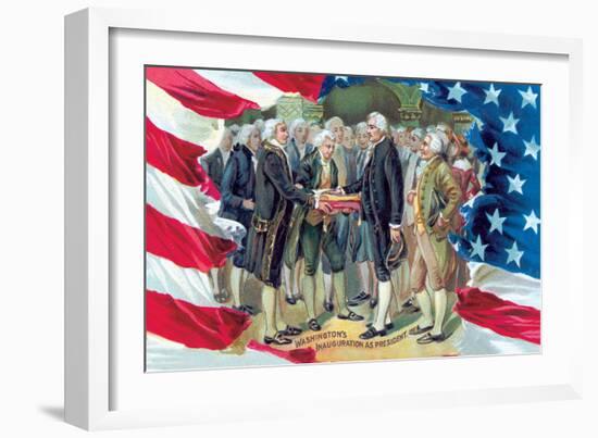 Washington's Inauguration as President-null-Framed Art Print