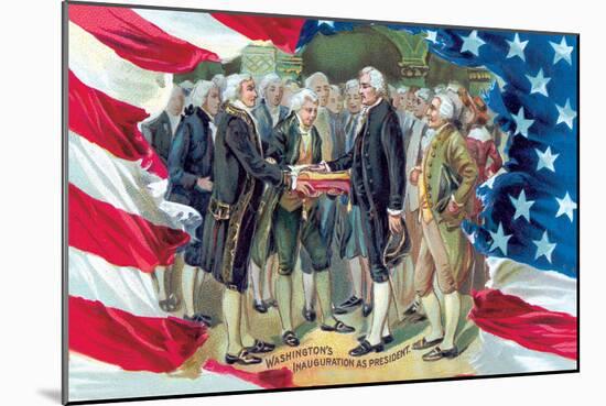 Washington's Inauguration as President-null-Mounted Art Print