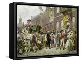 Washington's Inauguration at Philadelphia in 1793-Jean Leon Gerome Ferris-Framed Stretched Canvas