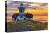 Washington, San Juan Islands. Patos Lighthouse and Camas at Sunset-Don Paulson-Stretched Canvas