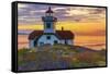 Washington, San Juan Islands. Patos Lighthouse and Camas at Sunset-Don Paulson-Framed Stretched Canvas