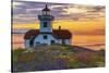 Washington, San Juan Islands. Patos Lighthouse and Camas at Sunset-Don Paulson-Stretched Canvas