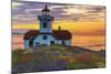 Washington, San Juan Islands. Patos Lighthouse and Camas at Sunset-Don Paulson-Mounted Photographic Print