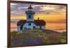 Washington, San Juan Islands. Patos Lighthouse and Camas at Sunset-Don Paulson-Framed Photographic Print