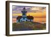 Washington, San Juan Islands. Patos Lighthouse and Camas at Sunset-Don Paulson-Framed Photographic Print