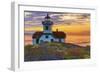 Washington, San Juan Islands. Patos Lighthouse and Camas at Sunset-Don Paulson-Framed Photographic Print