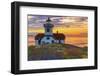 Washington, San Juan Islands. Patos Lighthouse and Camas at Sunset-Don Paulson-Framed Photographic Print