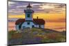 Washington, San Juan Islands. Patos Lighthouse and Camas at Sunset-Don Paulson-Mounted Photographic Print