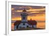 Washington, San Juan Islands. Patos Lighthouse and Camas at Sunset-Don Paulson-Framed Photographic Print