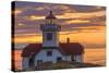 Washington, San Juan Islands. Patos Lighthouse and Camas at Sunset-Don Paulson-Stretched Canvas