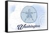 Washington - Sand Dollar - Blue - Coastal Icon-Lantern Press-Framed Stretched Canvas