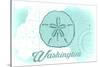 Washington - Sand Dollar - Teal - Coastal Icon-Lantern Press-Stretched Canvas