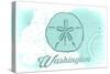 Washington - Sand Dollar - Teal - Coastal Icon-Lantern Press-Stretched Canvas