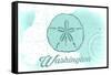 Washington - Sand Dollar - Teal - Coastal Icon-Lantern Press-Framed Stretched Canvas