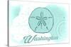 Washington - Sand Dollar - Teal - Coastal Icon-Lantern Press-Stretched Canvas