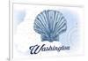 Washington - Scallop Shell - Blue - Coastal Icon-Lantern Press-Framed Premium Giclee Print