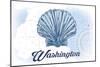 Washington - Scallop Shell - Blue - Coastal Icon-Lantern Press-Mounted Art Print