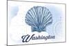Washington - Scallop Shell - Blue - Coastal Icon-Lantern Press-Mounted Art Print