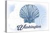 Washington - Scallop Shell - Blue - Coastal Icon-Lantern Press-Stretched Canvas