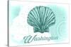 Washington - Scallop Shell - Teal - Coastal Icon-Lantern Press-Stretched Canvas