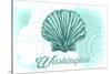 Washington - Scallop Shell - Teal - Coastal Icon-Lantern Press-Stretched Canvas