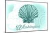 Washington - Scallop Shell - Teal - Coastal Icon-Lantern Press-Mounted Art Print