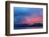 Washington, Seabeck. Lightning over Hood Canal and Olympic Mountains-Don Paulson-Framed Photographic Print