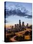 Washington, Seattle. Sunset View of Downtown over I-5 from the Jose Rizal Bridge-Gary Luhm-Stretched Canvas