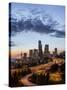 Washington, Seattle. Sunset View of Downtown over I-5 from the Jose Rizal Bridge-Gary Luhm-Stretched Canvas